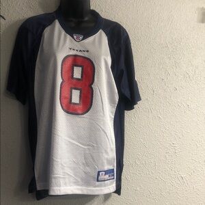 Reebok White Mesh Jersey with Navy Trim and Red Logo Patch